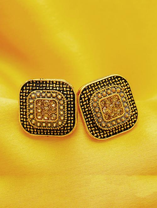 purple gold plated studs earring - 16697941 - Very Small Image - 1