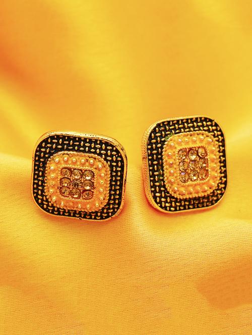 yellow gold plated studs earring - 16697949 - Very Small Image - 1