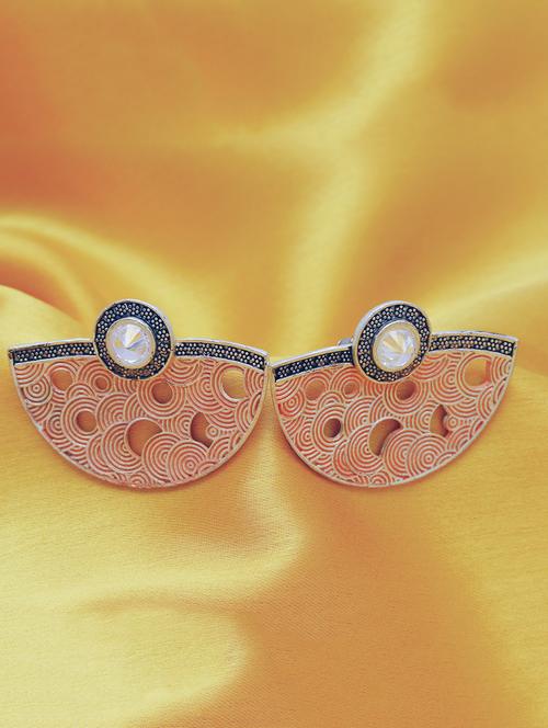 pink silver plated studs earring - 16697957 - Very Small Image - 1