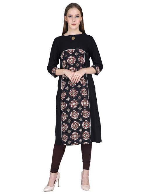 printed straight kurti - 16698647 - Very Small Image - 1