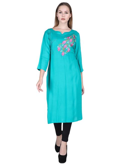 embroidered straight kurta - 16698656 - Very Small Image - 1