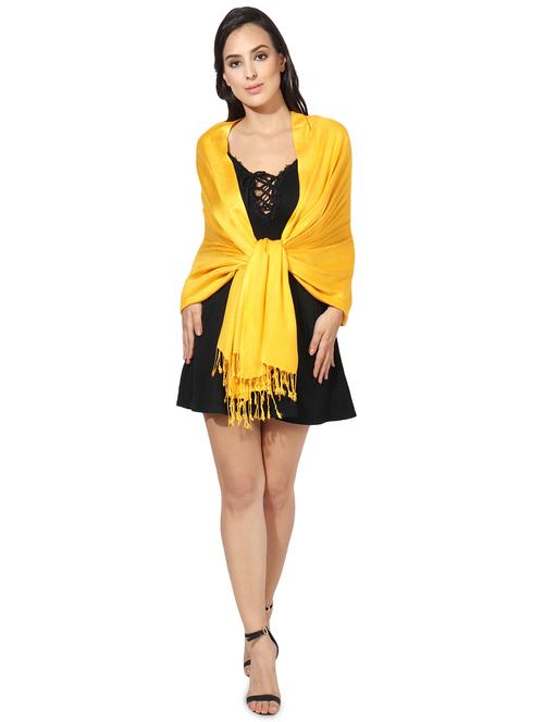 yellow viscose stole - 16698872 - Very Small Image - 1