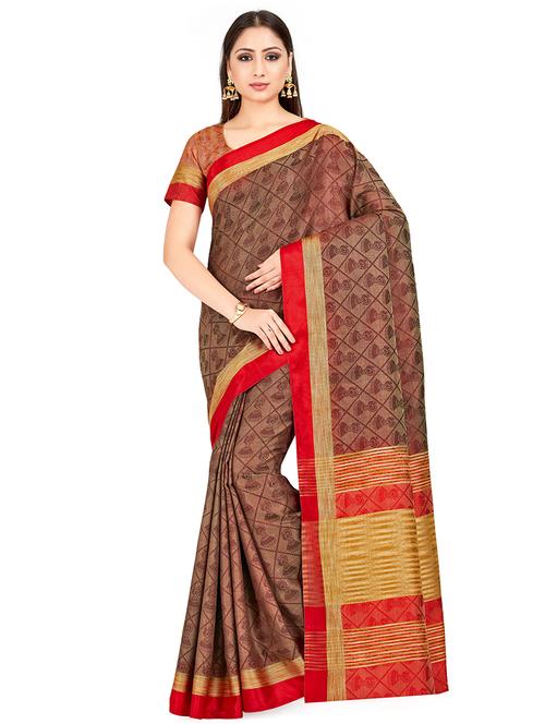 conversational banarasi saree with blouse - 16699114 - Very Small Image - 1