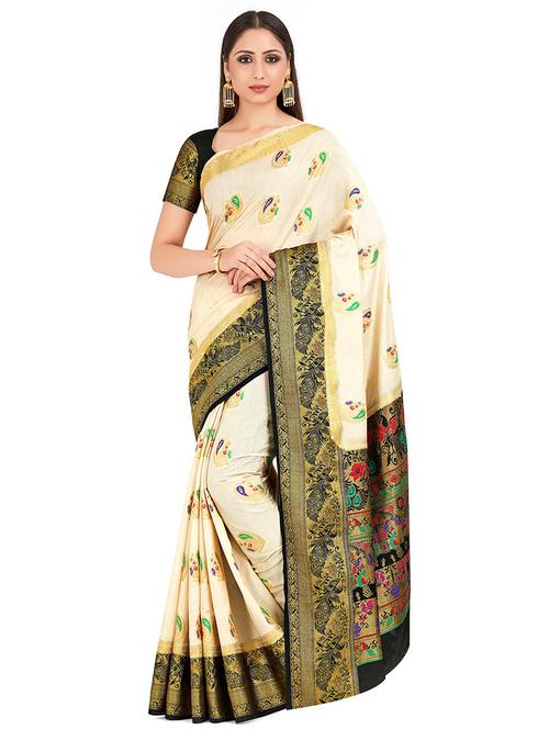 conversational paithani saree with blouse - 16699141 - Very Small Image - 1