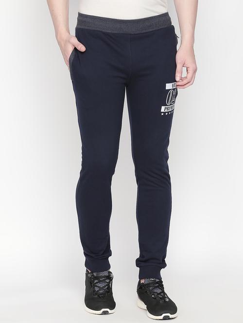 navy blue printed joggers - 16699747 - Very Small Image - 1