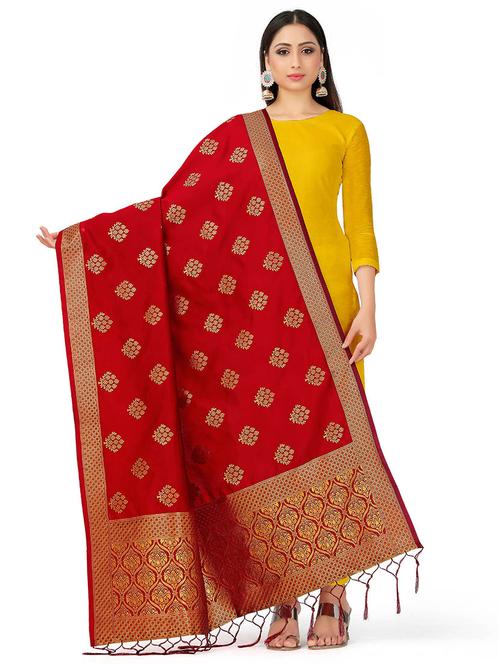 floral printed banarasi dupatta - 16699828 - Very Small Image - 1