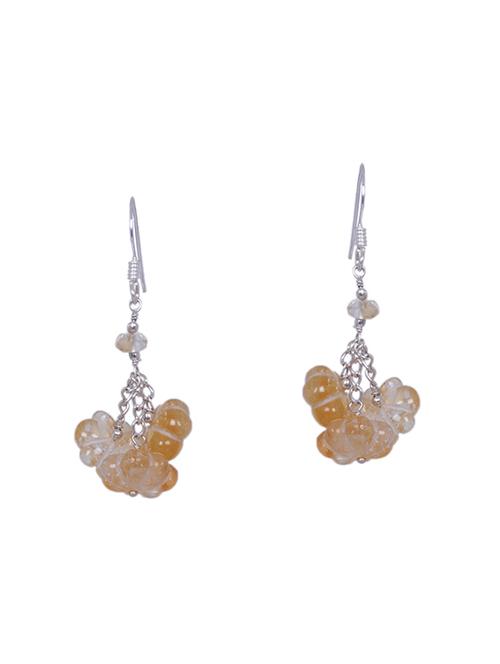 yellow silver drop earring - 16699839 - Very Small Image - 1