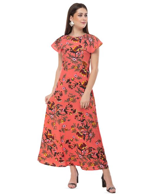 cap sleeved floral maxi dress - 16699881 - Very Small Image - 1