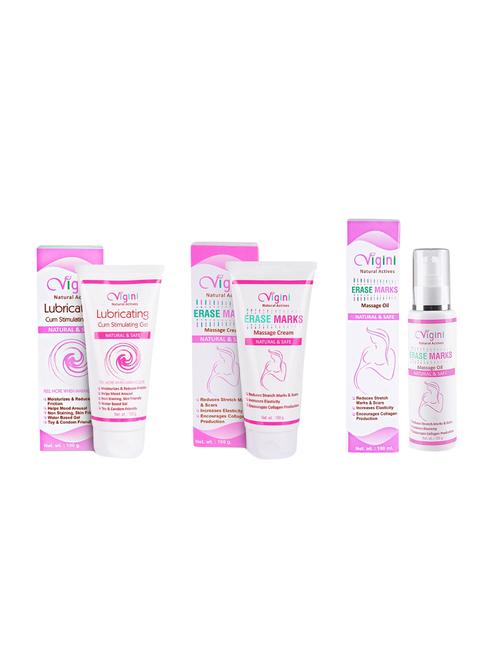 lubricating cum stimulating gel+stretch marks massage cream+stretch marks massage oil - 16699971 - Very Small Image - 1