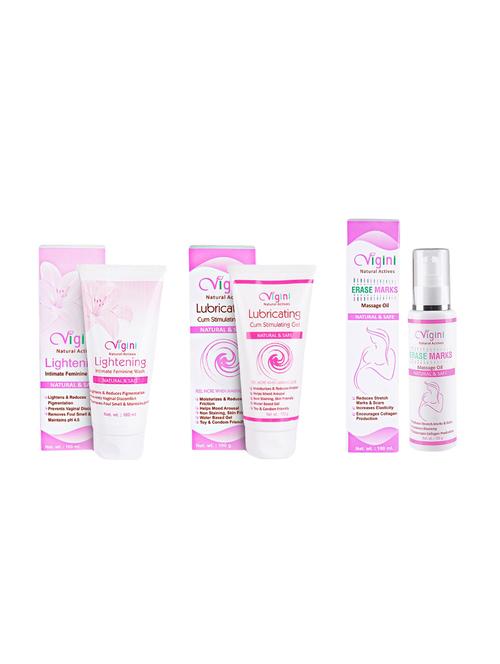 lightening intimate feminine wash+lubricating cum stimulating gel+stretch marks massage oil - 16699976 - Very Small Image - 1