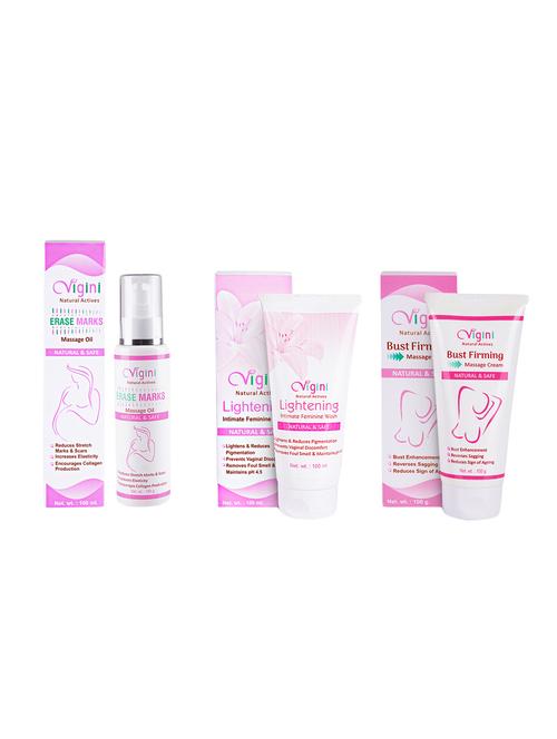 stretch marks massage oil + lightening intimate feminine wash + bust firming massage cream - 16699978 - Very Small Image - 1