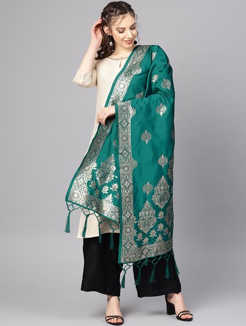 foil print banarasi dupatta - 16700506 - Very Small Image - 1
