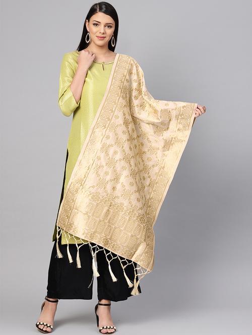floral banarasi dupatta - 16700515 - Very Small Image - 1