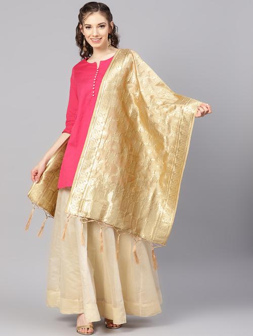 floral banarasi dupatta - 16700516 - Very Small Image - 1