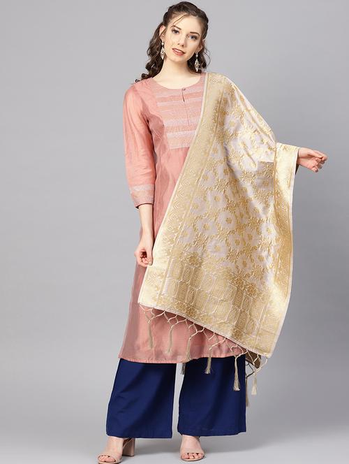 floral banarasi dupatta - 16700517 - Very Small Image - 1