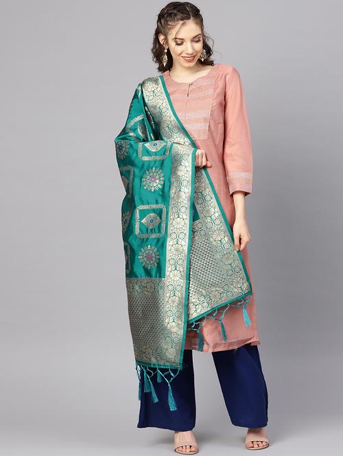 foil print banarasi dupatta - 16700529 - Very Small Image - 1