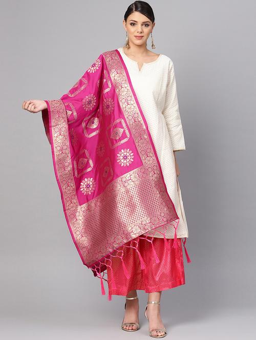 floral banarasi dupatta - 16700531 - Very Small Image - 1