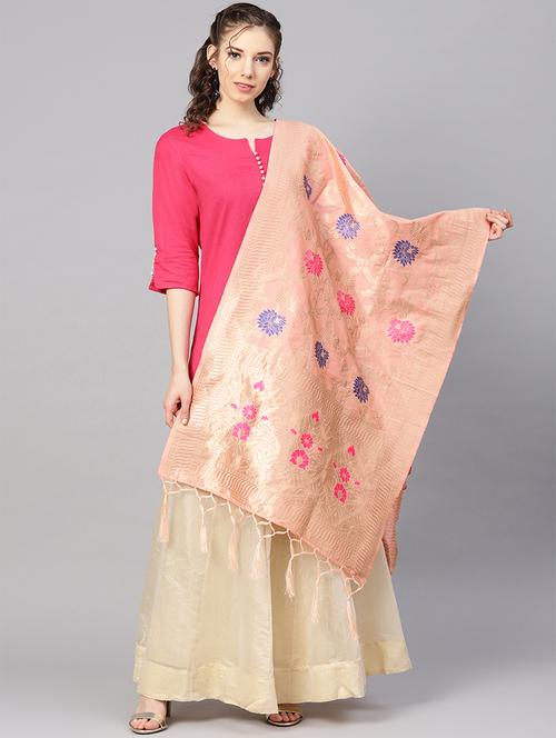 floral banarasi dupatta - 16700540 - Very Small Image - 1