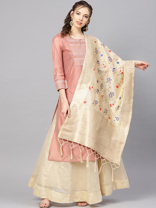floral banarasi dupatta - 16700570 - Very Small Image - 1