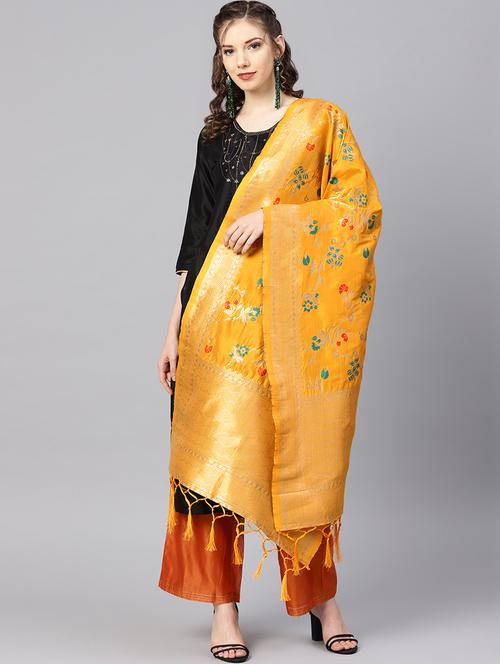 floral banarasi dupatta - 16700574 - Very Small Image - 1