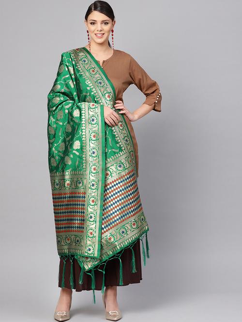 floral banarasi dupatta - 16700583 - Very Small Image - 1