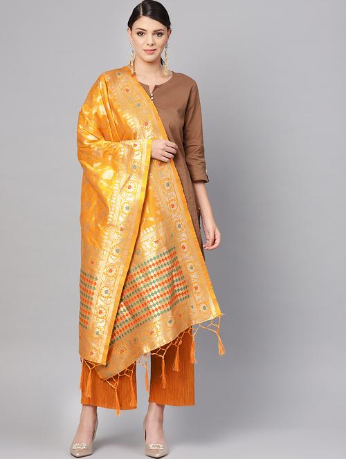floral banarasi dupatta - 16700586 - Very Small Image - 1