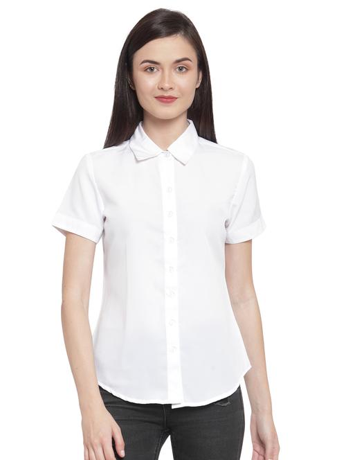 curved hem solid shirt - 16700655 - Very Small Image - 1