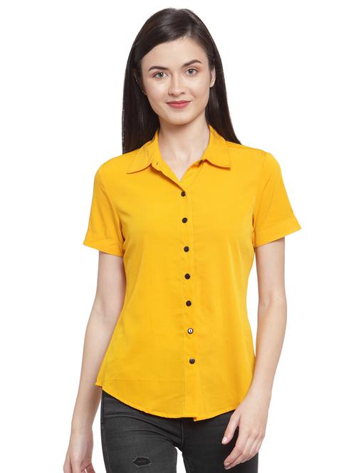 curved hem solid shirt - 16700657 - Very Small Image - 1