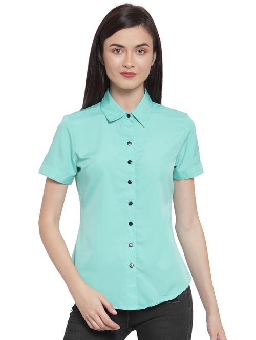 curved hem solid shirt - 16700660 - Very Small Image - 1