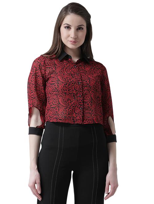 cut out sleeved printed shirt - 16700833 - Very Small Image - 1