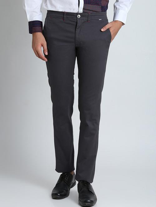 grey solid chinos - 16701002 - Very Small Image - 1