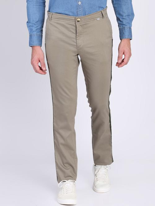 beige taped chinos - 16701021 - Very Small Image - 1