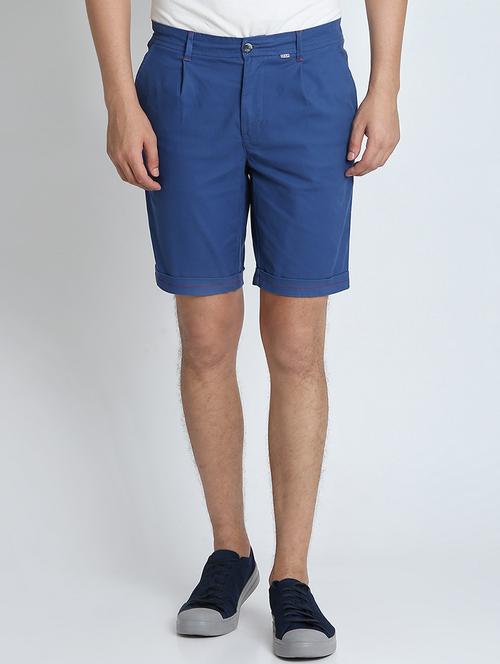 blue solid bermuda shorts - 16701789 - Very Small Image - 1