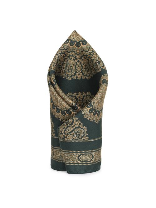 green silk pocketsquare - 16703287 - Very Small Image - 1