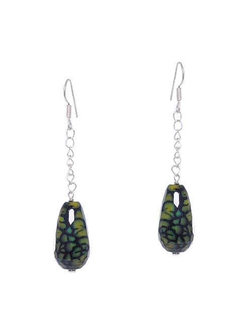 green silver drop earring - 16703468 - Very Small Image - 1