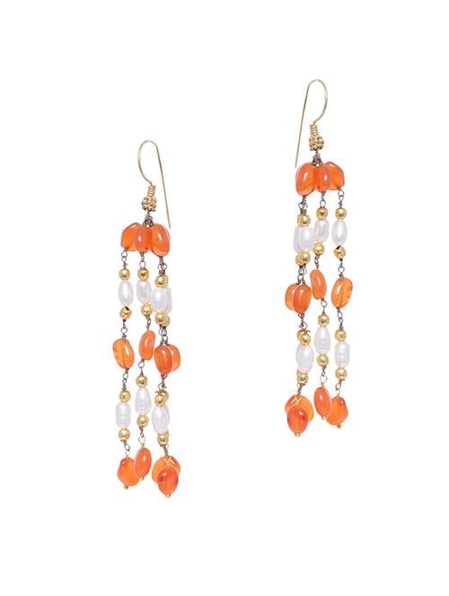 orange silver drop earring - 16703469 - Very Small Image - 1