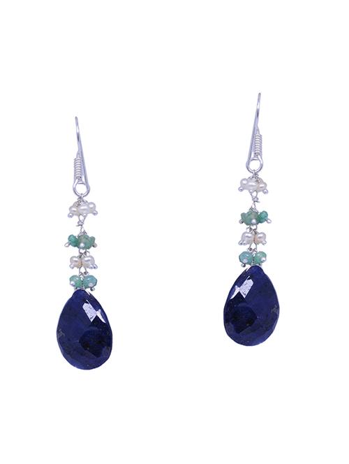 green silver drop earring - 16703532 - Very Small Image - 1