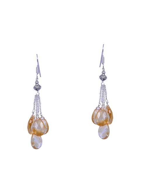 yellow silver drop earring - 16703540 - Very Small Image - 1