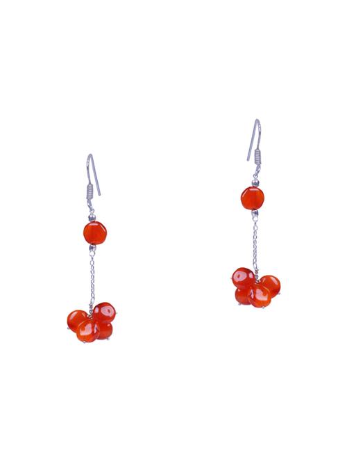 orange silver drop earring - 16703587 - Very Small Image - 1
