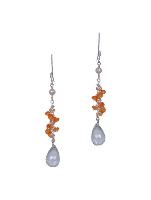 orange silver drop earring - 16703608 - Very Small Image - 1