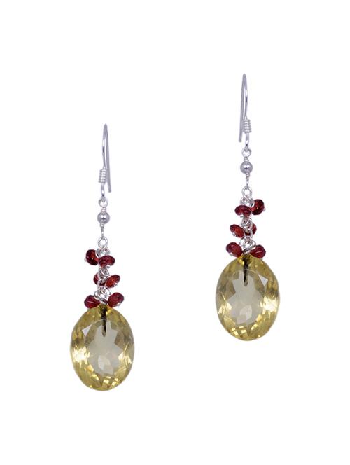 yellow silver drop earring - 16703619 - Very Small Image - 1