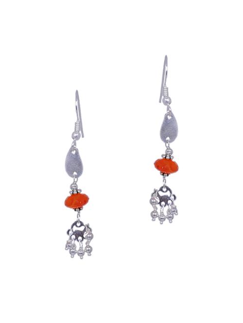 orange silver drop earring - 16703688 - Very Small Image - 1
