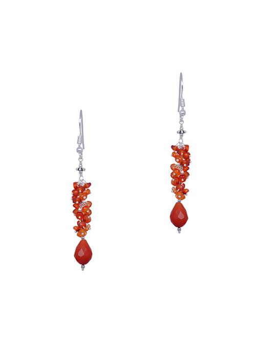 orange silver drop earring - 16703708 - Very Small Image - 1