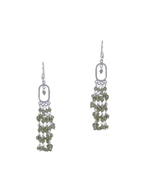 green silver drop earring - 16703713 - Very Small Image - 1