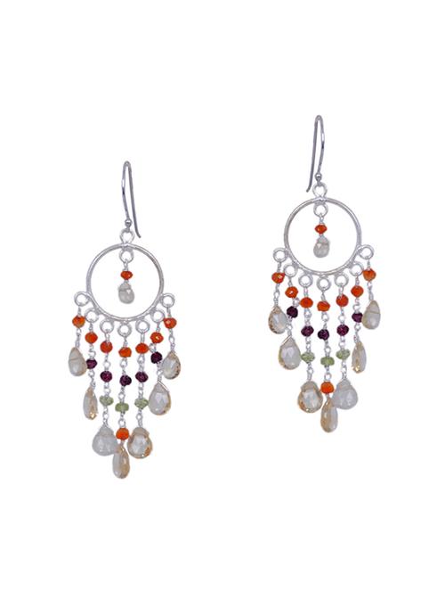 orange silver drop earring - 16703758 - Very Small Image - 1