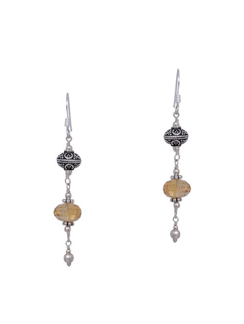 yellow silver drop earring - 16703760 - Very Small Image - 1