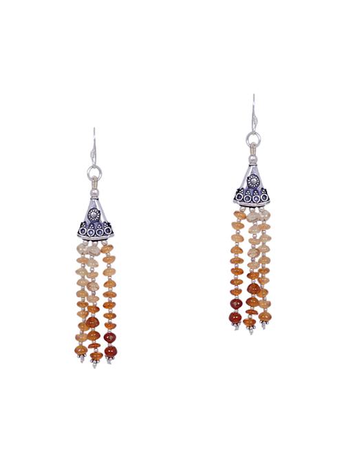orange silver drop earring - 16703785 - Very Small Image - 1