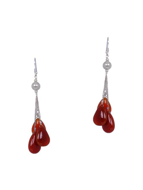 orange silver drop earring - 16703852 - Very Small Image - 1
