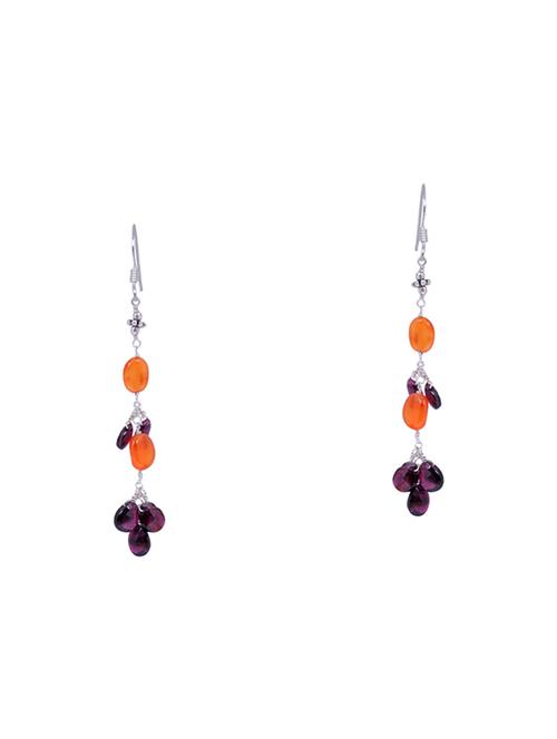 orange silver drop earring - 16703884 - Very Small Image - 1