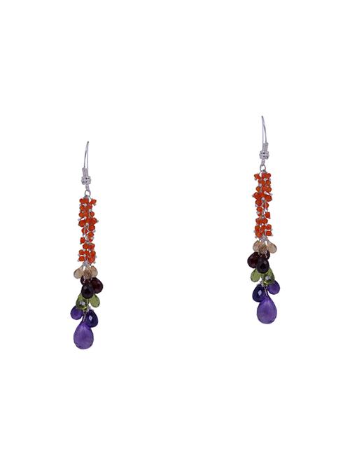 orange silver drop earring - 16703886 - Very Small Image - 1